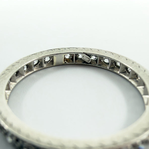 Antique Platinum Old Cut Diamond Full Eternity Band / Ring Size L - M