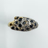 Vintage 9ct Gold Sapphire & Diamond Panther Ring Size O 