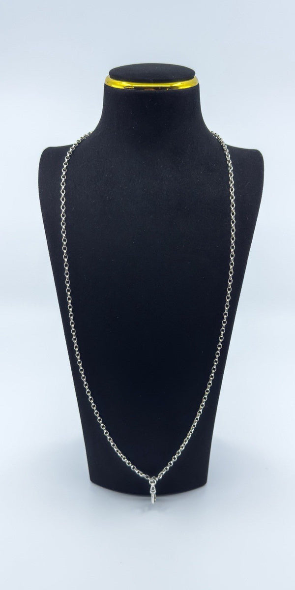 Vintage Sterling Silver 32” Belcher Links Chain & Swivel Dog Clip 925 17g