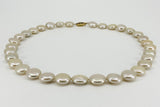 14ct Gold Cultured Freshwater Button / Disk Pearl 18” Necklace 585