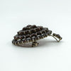 Large Antique Silver Gilt Bohemian Rose Cut Garnet Tiered Brooch / Pendant