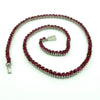 18.4" Sterling Silver 27ct Natural Ruby Tennis Necklace 925