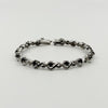 Sterling Silver Natural Sapphire & Diamond Tennis 7.5" Bracelet 925