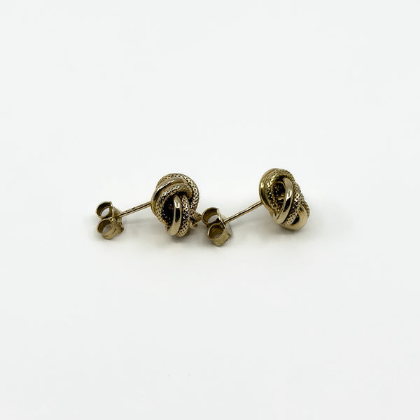 Vintage Chunky 9ct Gold Knotted Stud Earrings 375