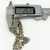 Chunky Vintage 1972 Sterling Silver Curb Links Bracelet & Heart Padlock 925