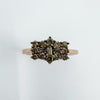 New Cognac Diamond Boat Ring Rose Gold Vermeil overlay in Sterling Silver