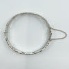 Vintage Sterling Silver Floral Engraved Oval Bangle / Bracelet 925