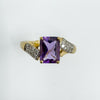 Vintage 9ct Gold 1.75ct Diamond & Amethyst Ring 375 Size R 2004