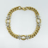 Vintage Reversible 9ct Gold Chunky Fancy Curb Links Diamond 8” Bracelet 375 23g