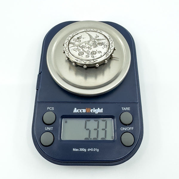 Antique Victorian Sterling Silver Scottish Thistle Brooch 925 (Birmingham 1876)