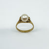 Vintage 9ct Gold Pearl Ring 375 Size M 