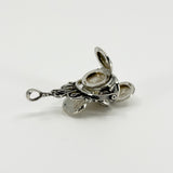 Chunky Vintage Sterling Silver Spinning 3x Sided Photo Locket Fob / Pendant 925