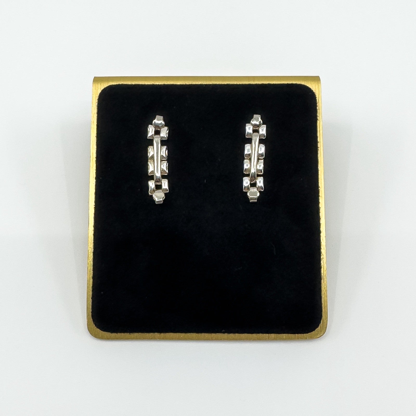 Sterling Silver Bracelet Style Link Drop Articulated Earrings 925