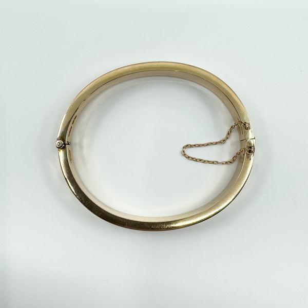 Antique 9ct Rose Gold Oval Ivy Engraved Hinged Bangle Bracelet 375 Chester 1898