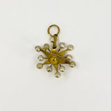 Large Vintage 18ct Gold Celestial Star Pearl Brooch / Pendant 750