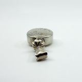 Chunky Sterling Silver Vintage Perfume / Poison Bottle Engraved Pendant 925