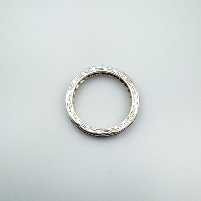 Vintage Antique Art Deco Platinum 1.6ct Ruby Full Eternity Band Ring Size K - L