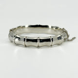 Chunky Vintage Sterling Silver Bamboo Bangle / Bracelet 925 (Birm 1976)
