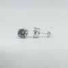 New Sterling Silver 4ct CZ Solitaire Stud Earrings 925