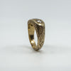 Chunky Vintage 9ct Gold 1.30ct Starburst Diamond Trilogy Ring Gypsy Band Size U