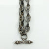Vintage Sterling Silver Chunky Fancy Link Engraved 25” Chain & T-Bar 925 135g