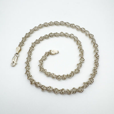 Twisted Links Matching Bracelet & 18” Necklace Set in Sterling Silver 925