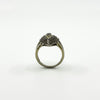 Sterling Silver Natural Diamond Navette Cocktail Ring 925 Size N - O