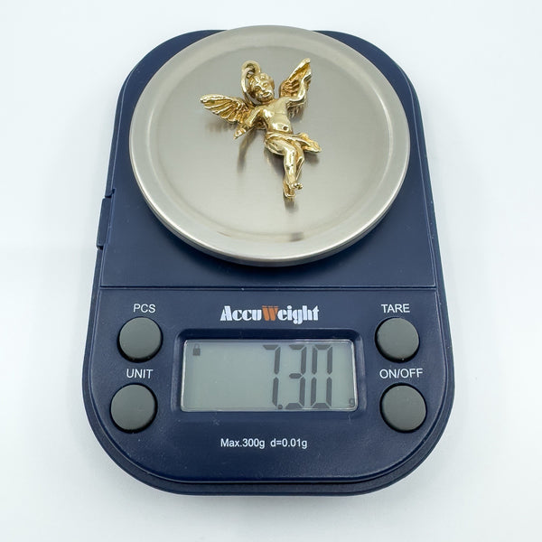 Large Chunky Vintage 9ct Gold Cherub / Cupid Pendant 375 Heavy 7g Sheffield 2005