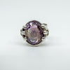 Huge Chunky Sterling Silver Amethyst Ring 925 Size M
