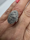 Large Vintage Sterling Silver Engraved Secret Locket Ring 925 Size L (Birm 1974)