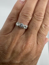 Vintage Platinum 1.60ct Diamond Trilogy Ring 950 Size L