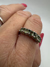 Sterling Silver 1ct Peridot 5x Stone Half Hoop Ring Size N  