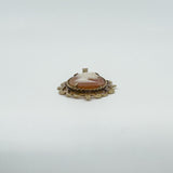 Vintage 9ct Gold Oval Carved Shell Cameo Pendant 375