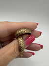 Large Vintage 9ct Gold Matt Diamond Cut Hoop Earrings