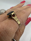 Vintage 9ct Gold 2.50ct Garnet Solitaire Ring Size P (Birmingham 1977)
