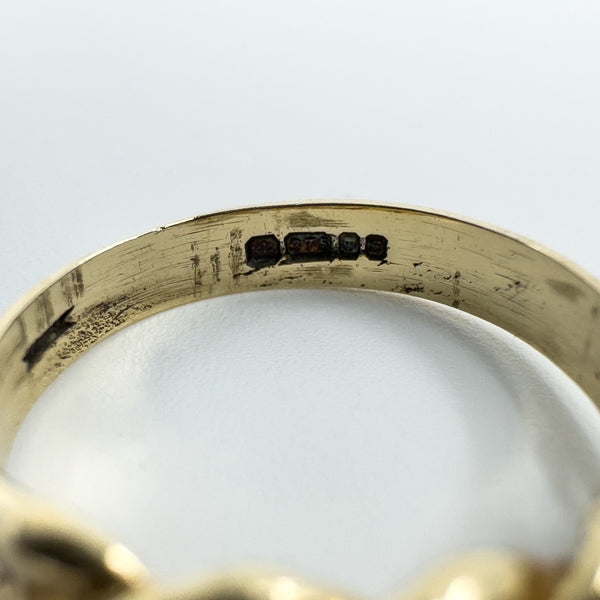 Vintage 9ct Gold Single Row Keeper Ring 375 Size L (London 1979)