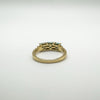 Unusual Diamond & Blue Stone Trilogy Ring in Sterling Silver 925 Size L - M