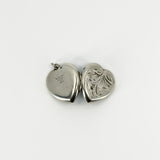 Vintage Sterling Silver Foliate Engraved Heart Photo Locket / Pendant 925