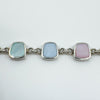 Vintage Sterling Silver Multicoloured Mother of Pearl Bracelet 7.5” 925
