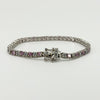 Sterling Silver 12ct Pink & White CZ Tennis 8 "Bracelet 925