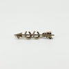 Antique Victorian 9ct Rose Gold Double Lucky Horseshoe & Arrow Brooch 375