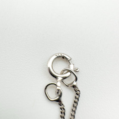 9ct White Gold 0.12ct Diamond Bar Drop Pendant & 18” Curb Chain