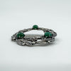 Large Vintage Sterling Silver Floral Green Chalcedony Brooch 925 Bernard Instone
