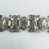RARE Antique Victorian Ivy Leaf Engraved Book Chain Silver Bracelet