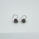 Sterling Silver Lovers Knot Drop Earrings on Shepherd Hooks 925