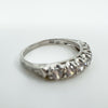 Vintage Sterling Silver CZ Half Hoop Eternity Stacking Band Size O 
