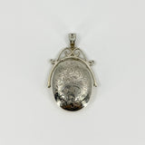 Vintage Sterling Silver Articulated Oval Foliate Engraved Locket 925 (Birm 1997)