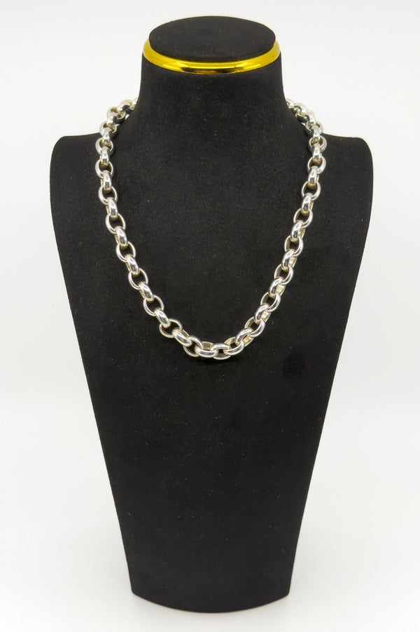 Chunky Sterling Silver 18.5” Belcher / Oval Links Chain 925 Heavy 102g Unisex