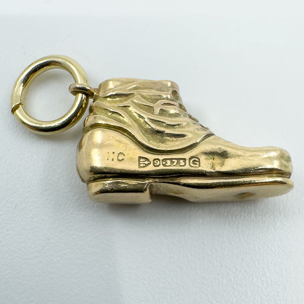 Vintage 9ct Gold Shoe Boot Pendant / Charm 375 (Chester 1957)