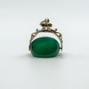 Vintage 9ct Gold Green Chrysoprase Fob Pendant / Charm (London 1980)